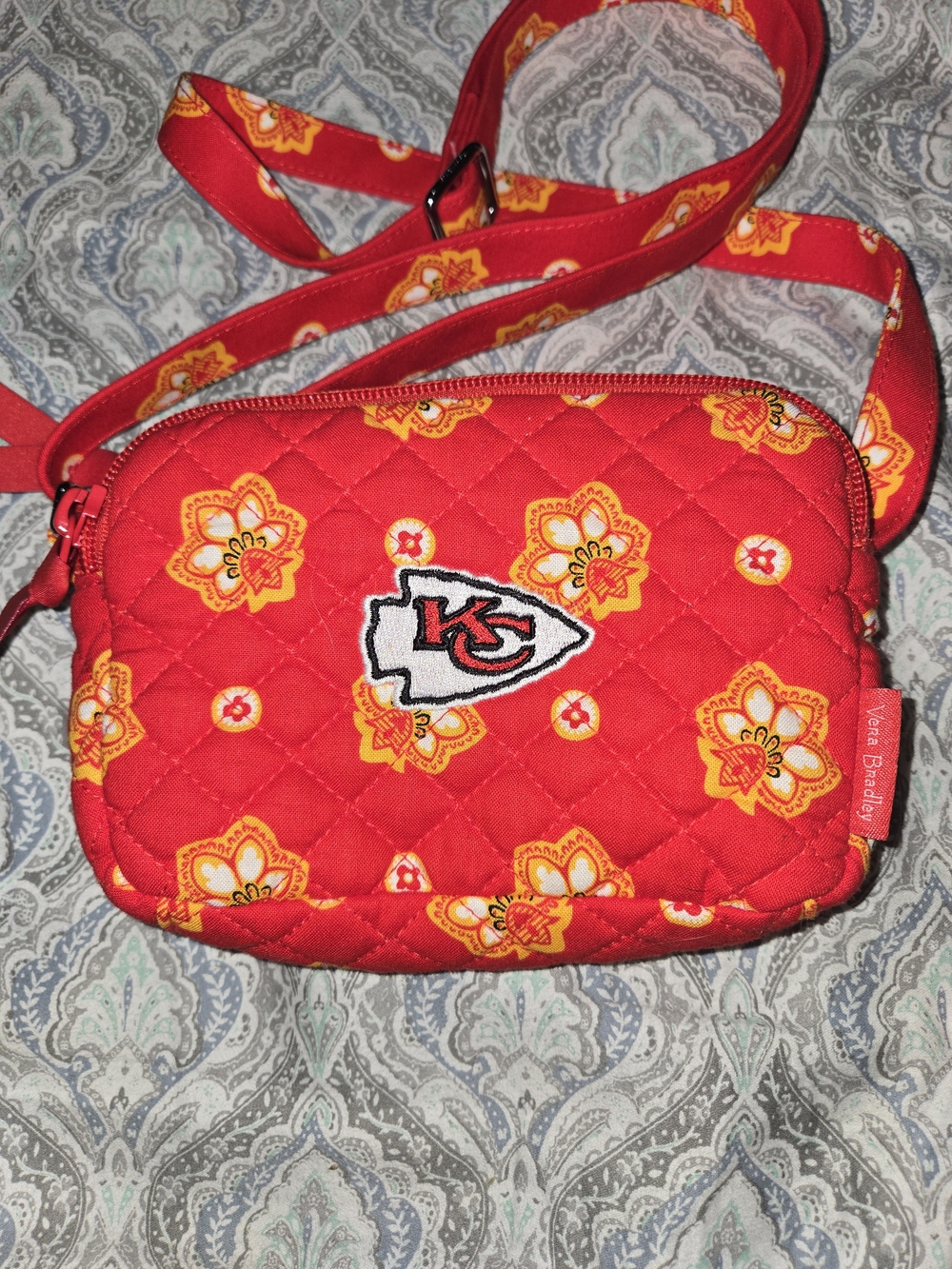Vera Bradley Red Quilted Floral Kansas City Chiefs Crossbody